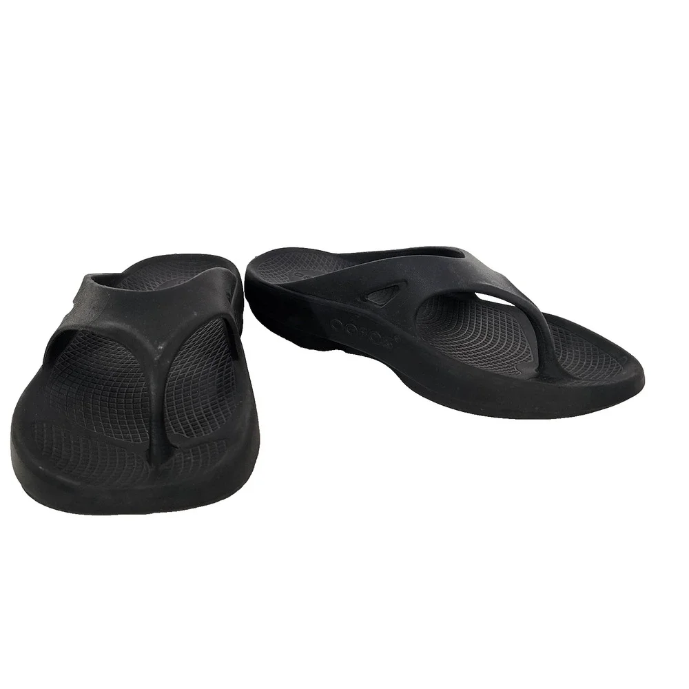 OOFOS OOriginal Unisex Black Sandal Thong Flip Flop Size M7 W9 Slide Logo Casual